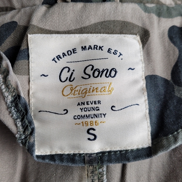 CI SONO Utility Jacket Outerwear Sleeveless Camo Military Button Down Zip Up - Picture 12 of 13